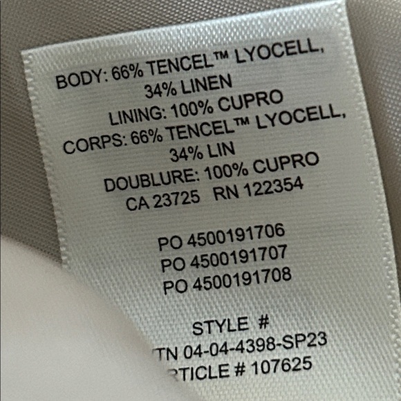 Aritzia Wilfred Destiny Linen Double Breasted Blazer in Beige Size 00 - Picture 8 of 8